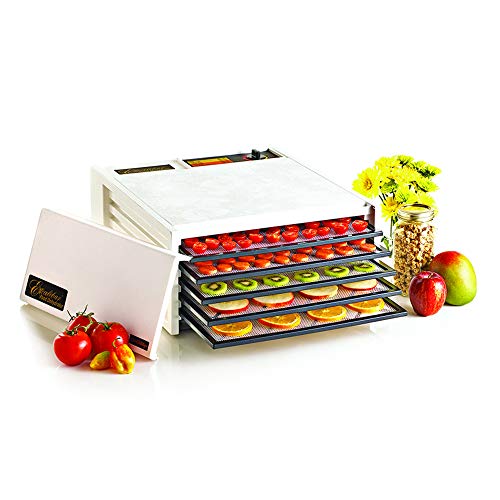 Excalibur 3500W 5 Tray Black Door Dehydrator, Medium, White