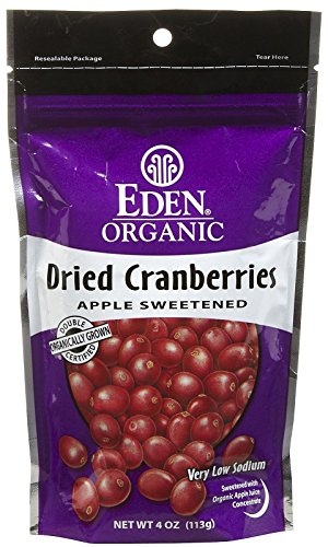 Eden Organic Dried Cranberries, 4 oz Pouches