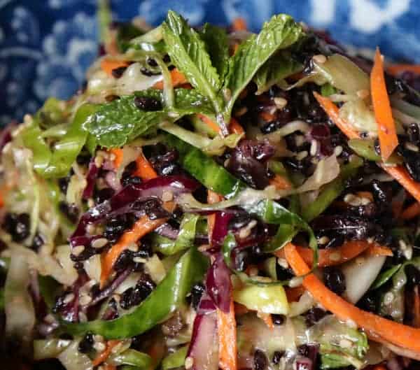 close up shot of a pressed vegetable salad