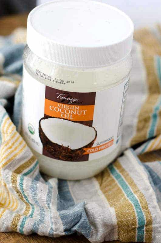 Jar of virgin coconut oil 