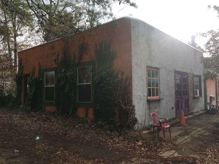 old building with vines climbing outside