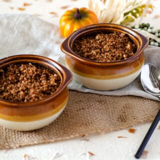 Maple Pumpkin Custard with Pecan Crumble