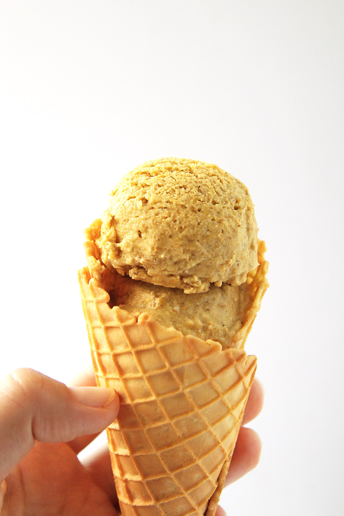 Vegan Pumpkin Ice Cream Cone!