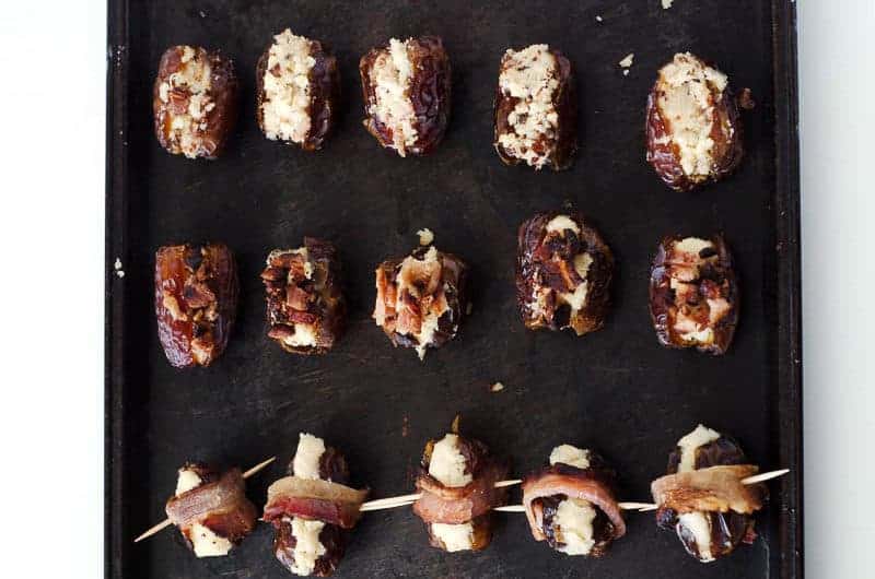 overhead view of paleo devils on horseback 3 ways