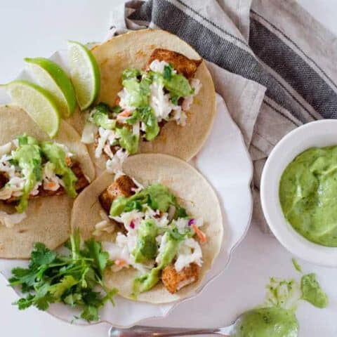 Spicy Fish Tacos with Jalapeno Lime Slaw | PaleoScaleo.com