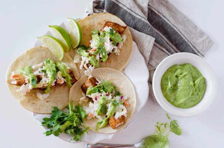 Spicy Fish Tacos with Jalapeno Lime Slaw | PaleoScaleo.com