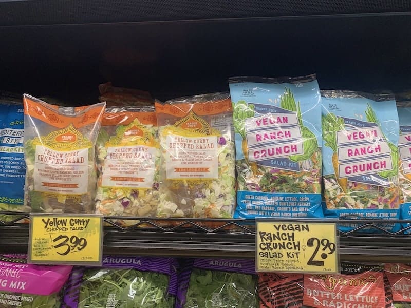 trader joes yellow curry and vegan ranch crunch salads