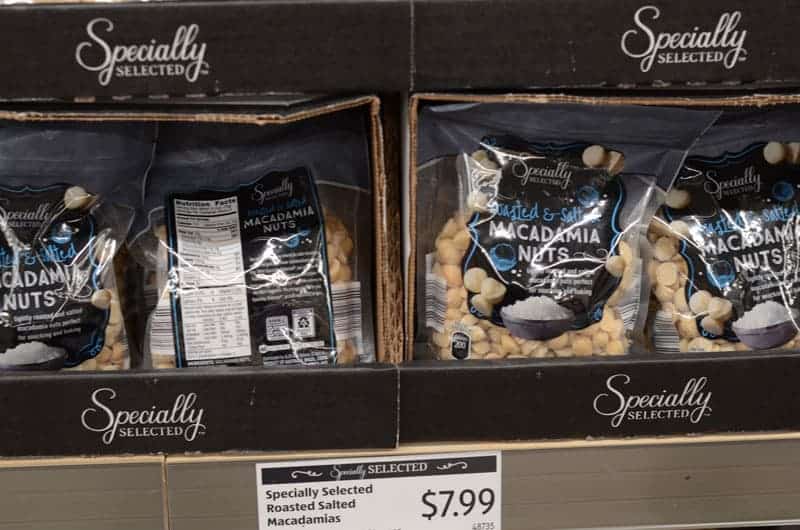 bags of macadamia nuts at Aldi