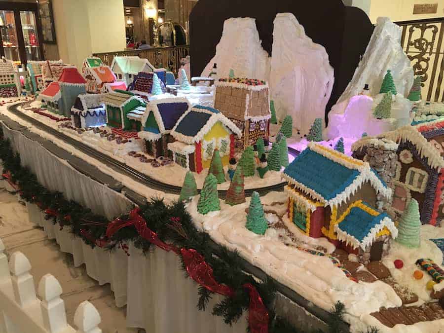 Gingerbread house village at The Peabody Hotel