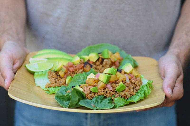 pork lettuce tacos with pineapple salsa | Paleo Scaleo