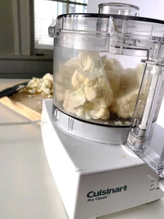 cauliflower florets in food processor 