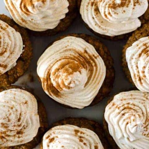 Paleo Pumpkin Cupcakes with Meringue Frosting | PaleoScaleo.com